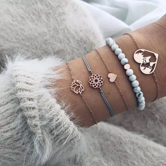 Jewelry - Gray And Gold Stackable Bracelets